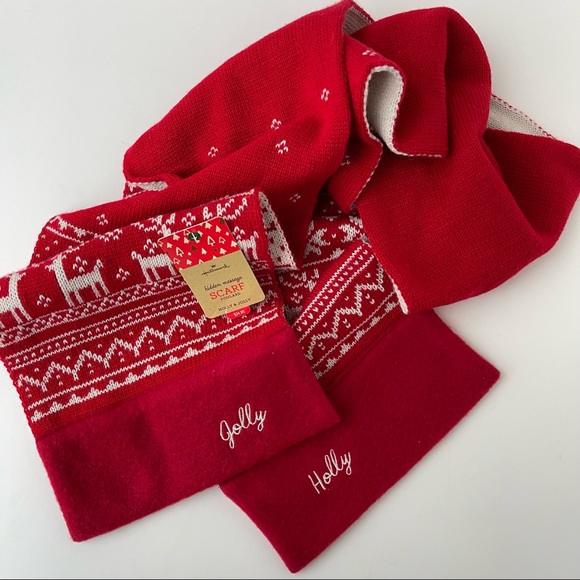 Hallmark Red Winter Scarf with White Patterns - Picture 8 of 8